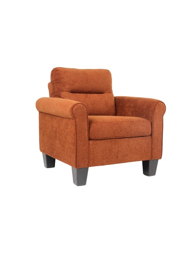 Baity Single sofa chair, chenille fabric, brown color - Image 2